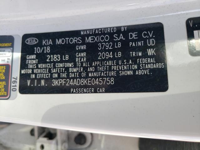 2019 KIA FORTE FE - 3KPF24AD8KE045758