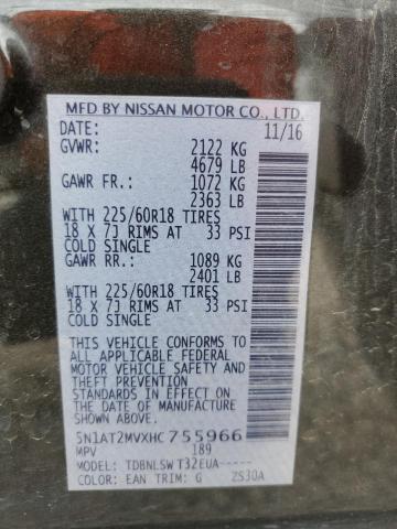 2017 NISSAN ROGUE SV - 5N1AT2MVXHC755966