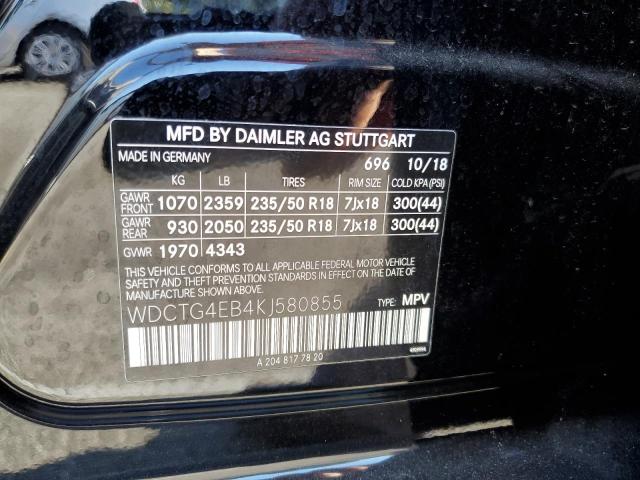 VIN WDCTG4EB4KJ580855 2019 Mercedes-Benz GLA-Class,... no.12