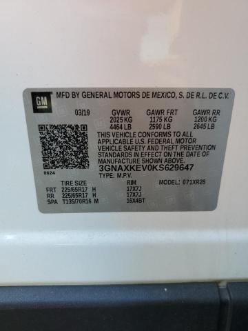 2019 CHEVROLET EQUINOX LT - 3GNAXKEV0KS629647
