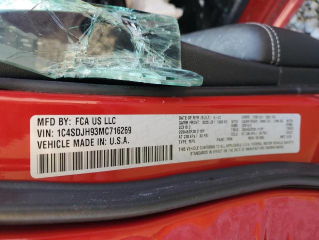 VIN 1C4SDJH93MC716269 2021 Dodge Durango, Srt Hellcat no.13