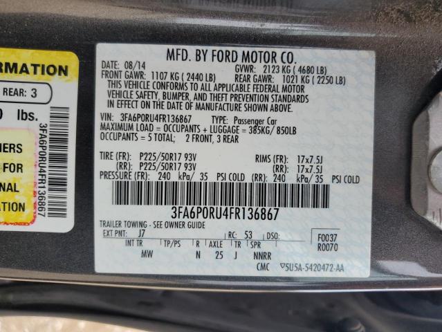 VIN 3FA6P0RU4FR136867 2015 Ford Fusion, Titanium Hev no.12