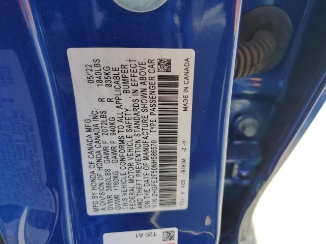 2022 HONDA CIVIC SPOR - 2HGFE2F50NH586570