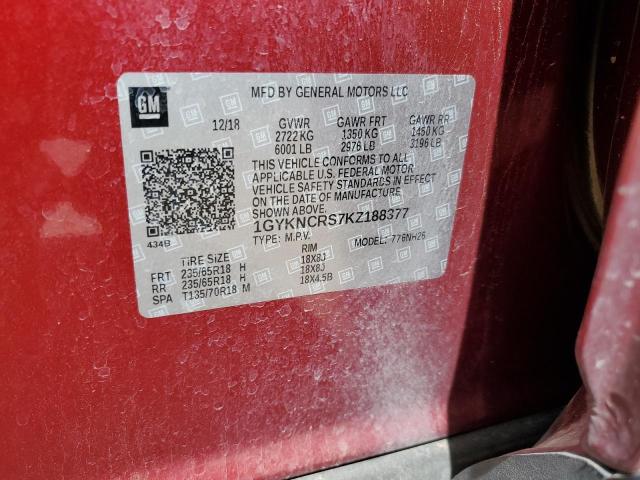 2019 CADILLAC XT5 LUXURY - 1GYKNCRS7KZ188377