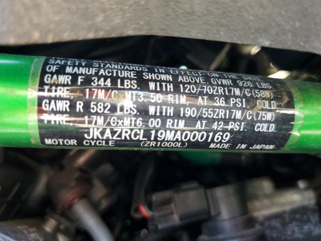 2021 KAWASAKI ZR1000 L JKAZRCL19MA000169