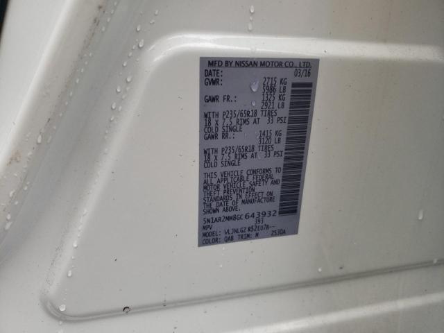 2016 NISSAN PATHFINDER - 5N1AR2MM8GC643932