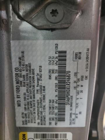 VIN 3FA6P0HDXLR246870 2020 Ford Fusion, SE no.12