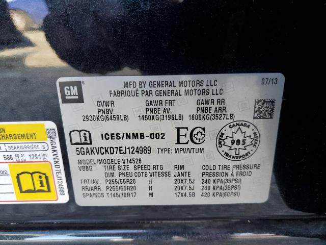 VIN 5GAKVCKD7EJ124989 2014 Buick Enclave no.14