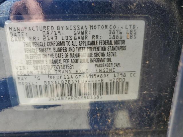 2019 NISSAN SENTRA S - 3N1AB7AP2KY401581