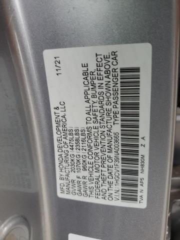 2022 HONDA ACCORD SPO 1HGCV1F39NA003665  66032674