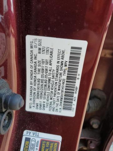 2015 HONDA CR-V EXL - 2HKRM3H7XFH514433