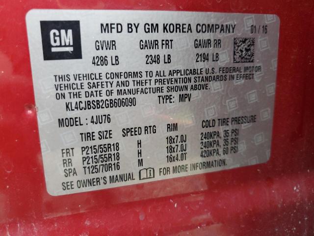 2016 BUICK ENCORE CON - KL4CJBSB2GB606090
