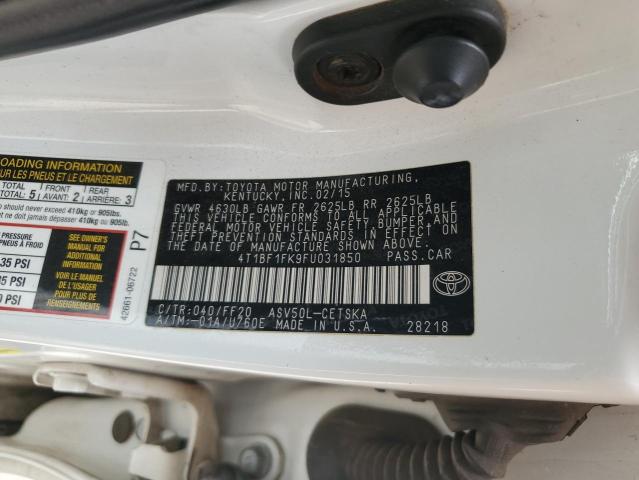 VIN 4T1BF1FK9FU031850 2015 Toyota Camry, LE no.12