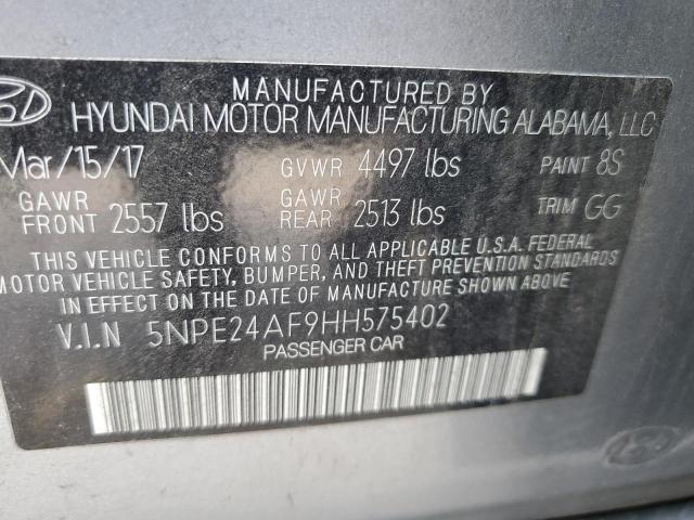 VIN 5NPE24AF9HH575402 2017 Hyundai Sonata, SE no.13