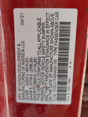 2021 HONDA ACCORD SPO - 1HGCV1F45MA061165