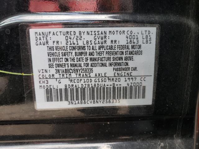 VIN 3N1AB8CV8NY258335 2022 Nissan Sentra, SV no.12