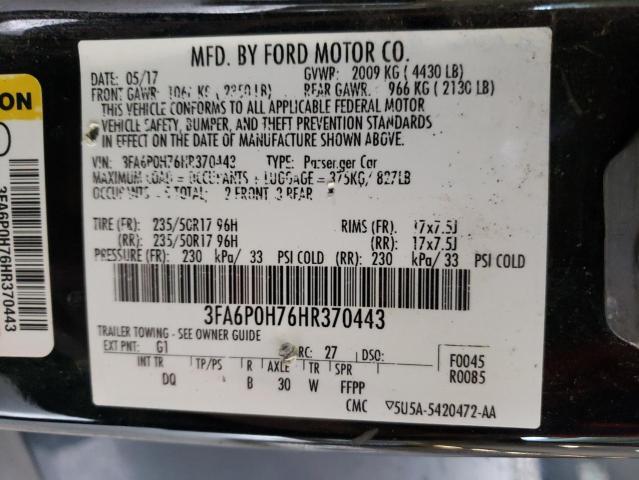 VIN 3FA6P0H76HR370443 2017 Ford Fusion, SE no.12