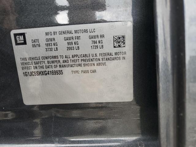 2016 CHEVROLET SONIC LT - 1G1JC5SHXG4169935