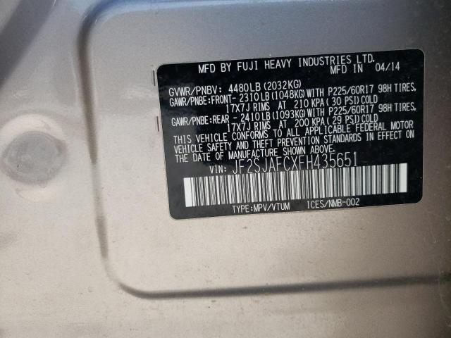 2015 SUBARU FORESTER 2 - JF2SJAFCXFH435651