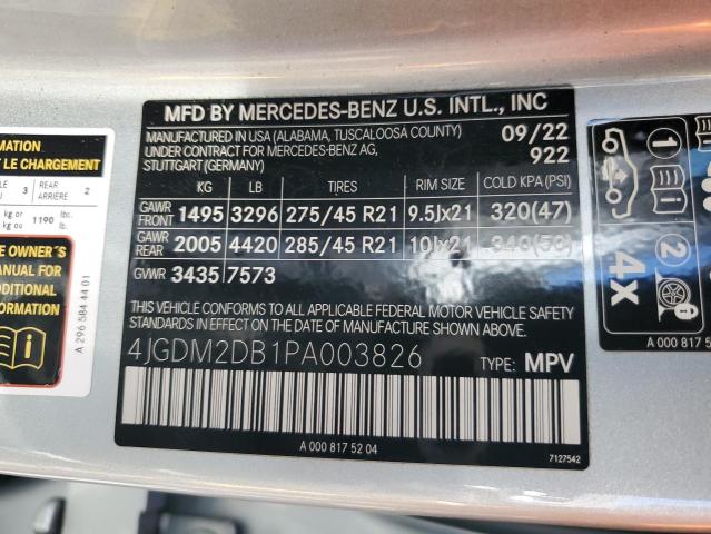 VIN 4JGDM2DB1PA003826 2023 Mercedes-Benz EQS, 450+ no.13