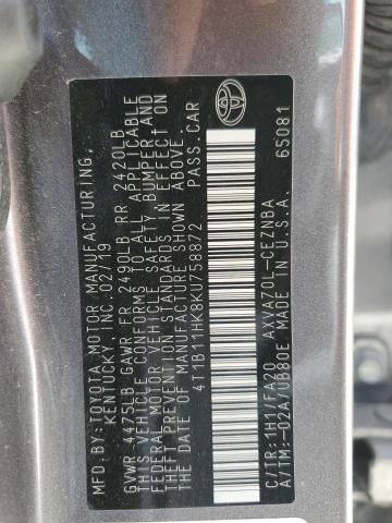 2019 TOYOTA CAMRY L - 4T1B11HK8KU758872
