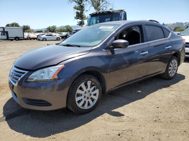 NISSAN SENTRA S 2014 charcoal  gas 3N1AB7APXEL654911 photo #1