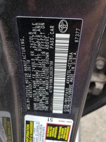 VIN 4T1B11HKXJU639798 2018 Toyota Camry, L no.12