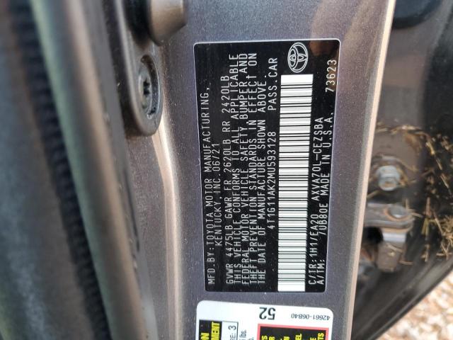 VIN 4T1G11AK2MU593128 2021 Toyota Camry, SE no.12