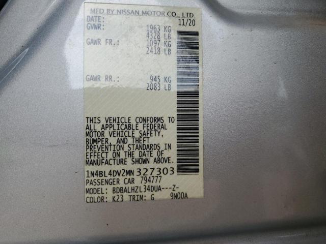 2021 NISSAN ALTIMA SV - 1N4BL4DV2MN327303