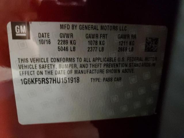 2017 CADILLAC CT6 PREMIU - 1G6KF5RS7HU151918