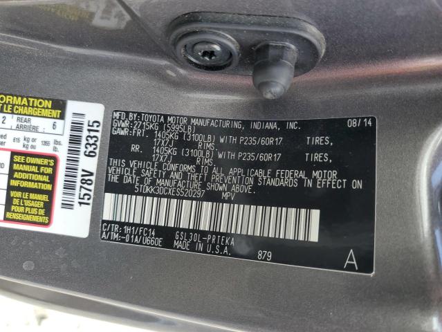 VIN 5TDKK3DCXES520297 2014 Toyota Sienna, LE no.14