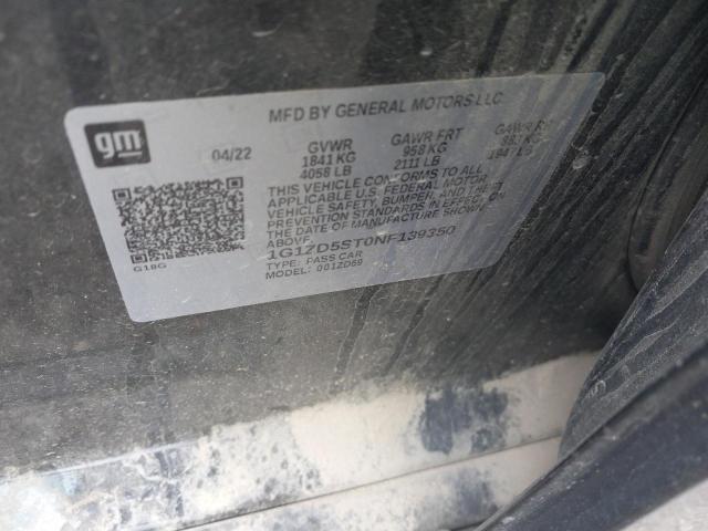 2022 CHEVROLET MALIBU LT - 1G1ZD5ST0NF139350