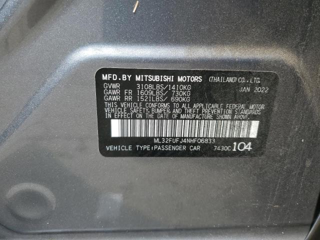 2022 MITSUBISHI MIRAGE G4 - ML32FUFJ4NHF06833