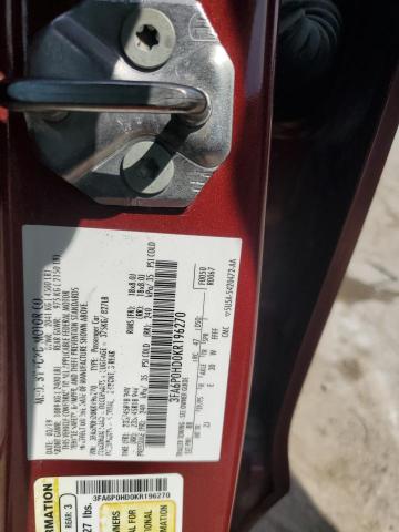 2019 FORD FUSION SE - 3FA6P0HD0KR196270