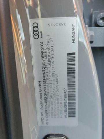 2018 AUDI RS3 WUABWGFF5J1902427