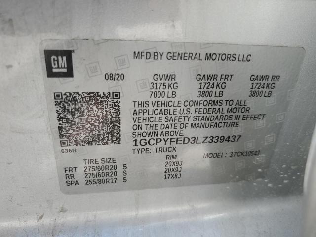 2020 CHEVROLET SILVERADO - 1GCPYFED3LZ339437