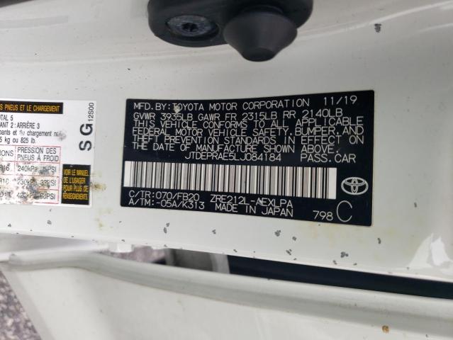 2020 TOYOTA COROLLA LE - JTDEPRAE5LJ084184