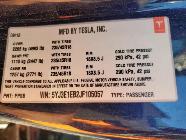 2018 TESLA MODEL 3 - 5YJ3E1EB2JF105057