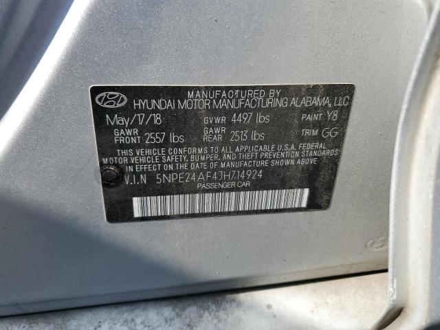 VIN 5NPE24AF4JH714924 2018 Hyundai Sonata, SE no.12