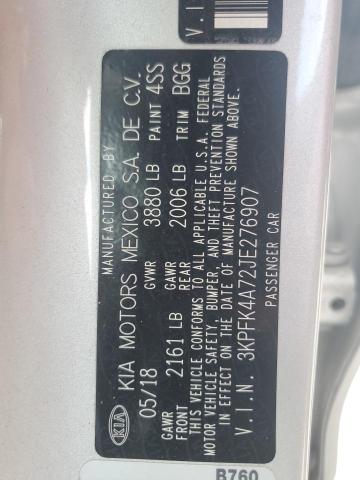 VIN 3KPFK4A72JE276907 2018 KIA Forte, LX no.12