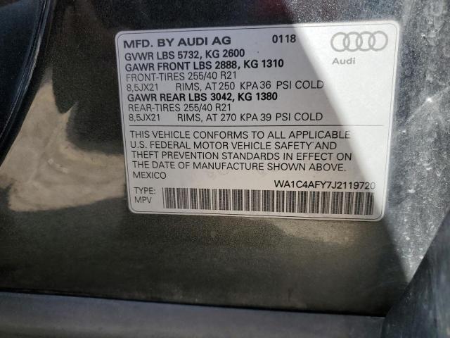 2018 AUDI SQ5 PRESTI WA1C4AFY7J2119720