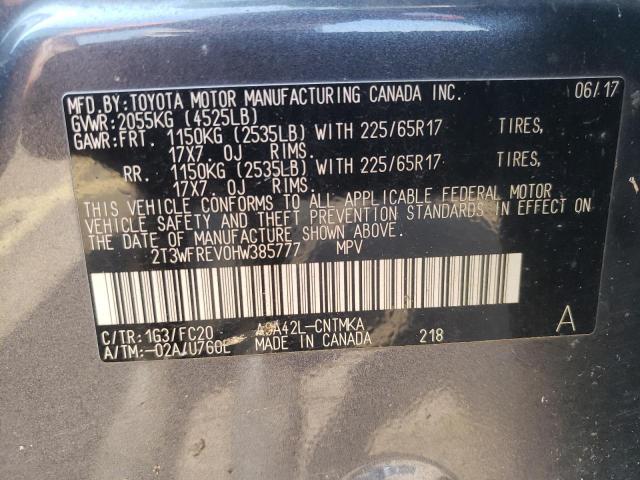 VIN 2T3WFREV0HW385777 2017 Toyota RAV4, Xle no.13