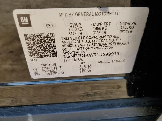 2020 CHEVROLET TRAVERSE L - 1GNERGKW9LJ299936