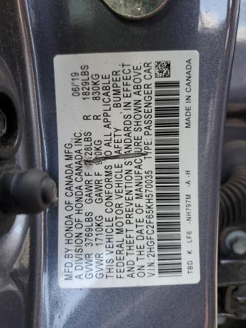 2019 HONDA CIVIC LX - 2HGFC2F65KH570035