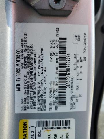2017 FORD FUSION SE - 3FA6P0H78HR359296