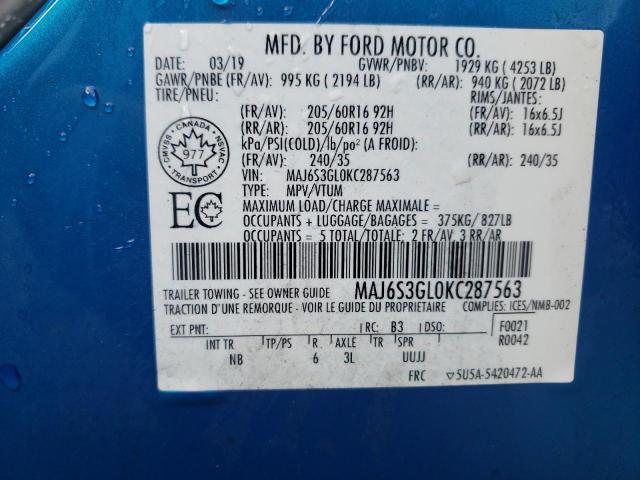 2019 FORD ECOSPORT S - MAJ6S3GL0KC287563