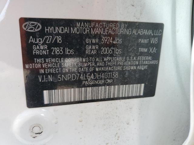 2018 HYUNDAI ELANTRA SE - 5NPD74LF4JH401138