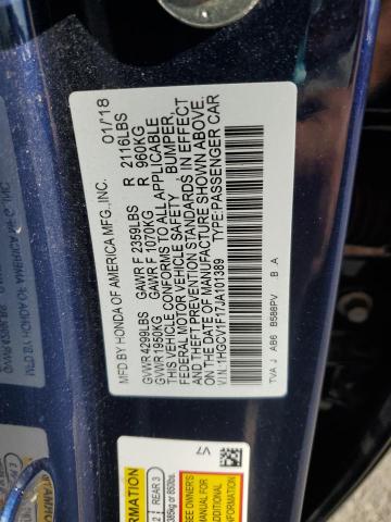 2018 HONDA ACCORD LX - 1HGCV1F17JA101389