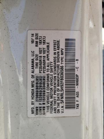 2015 HONDA ODYSSEY TO - 5FNRL5H92FB036586