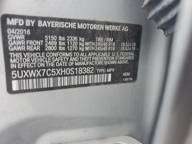 VIN 5UXWX7C5XH0S18382 2017 BMW X3, Xdrive35I no.14